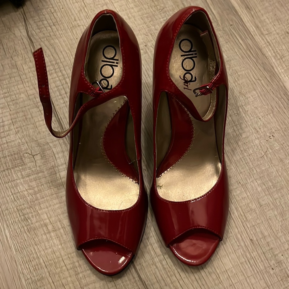 Red baby doll heels